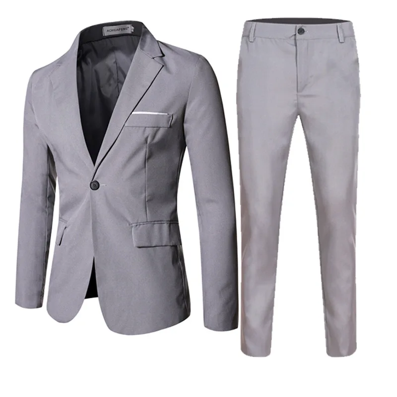 

Suit Set, Men's Slim Fit, Small Suit Jacket, Casual Professional Dress Interview, Groom and Best Man Wedding Dress