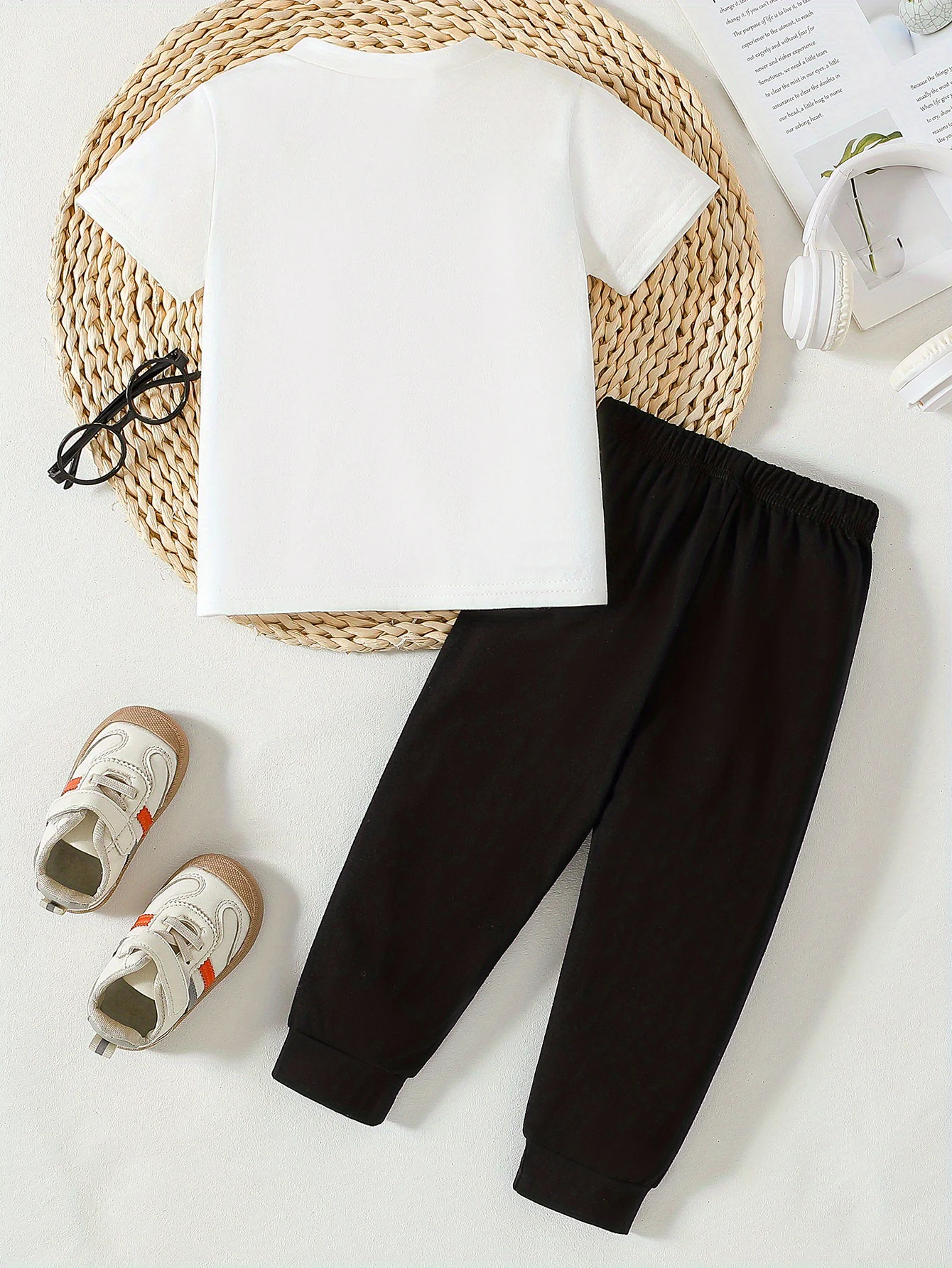 2 pieces: Boys' Summer Casual T-shirt & Pants Set with American Style Capital 