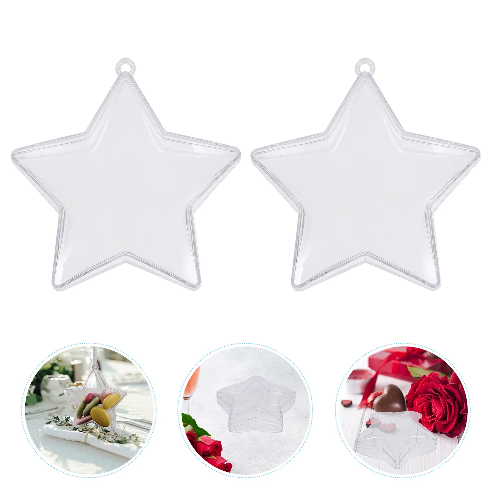 10 Pcs Pentacle Candy Boxes Creative Accessories Christmas Party Favors Transparent Delicate