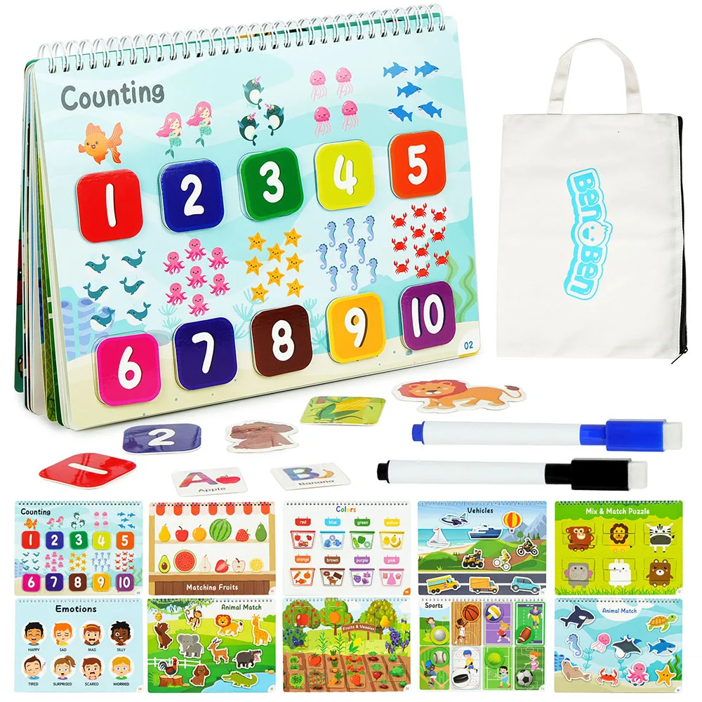 

Бизи-книга для малышей, дошкольные обучающие занятия, игрушки для детей от 3 лет, сенсорные игрушки с аутизмом, образовательная книга, Рождество