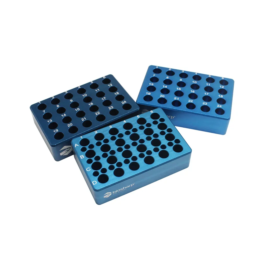 Biosharp Low Temperature Metal Ice Box Laboratory PCR Centrifuge Tube Rack Pre-cooled Metal Plate 0.2ml/1.5ml/2.0ml/