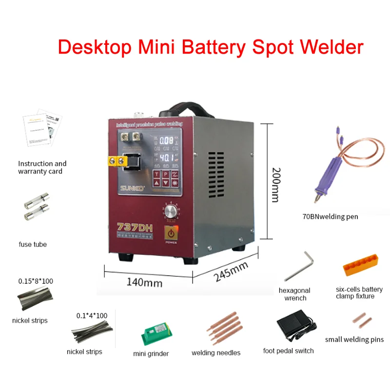 737DH Desktop Mini Battery Spot Welder For 18650 Battery Soldering Welding Gun Spot Welding Machine With Welding Pen Strong