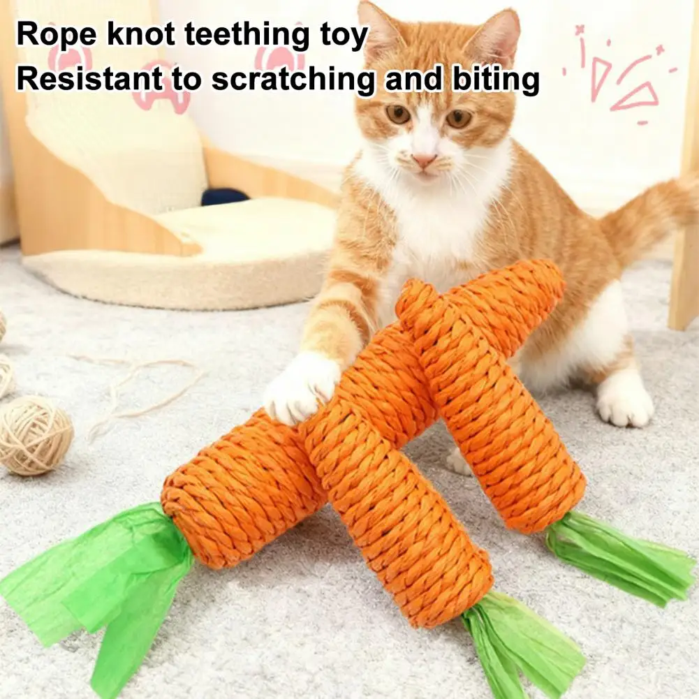 Fun Cat Teething Stick Toys With Sound Carrot Cuddle Toy Anti-Bite Scratch Pet Supplies For Interactive Entertainment Chew Toys