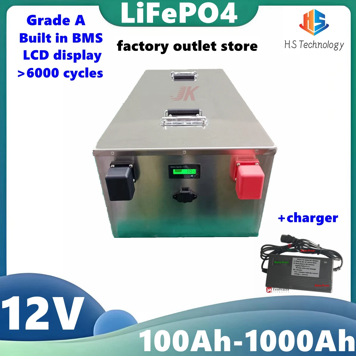 

12V LiFePO4 Lithium Battery 100Ah-1000Ah for 1KW 2KW 3KW Off-Grid Backup Power Solar System Outdoor Outdoor power power PV RV