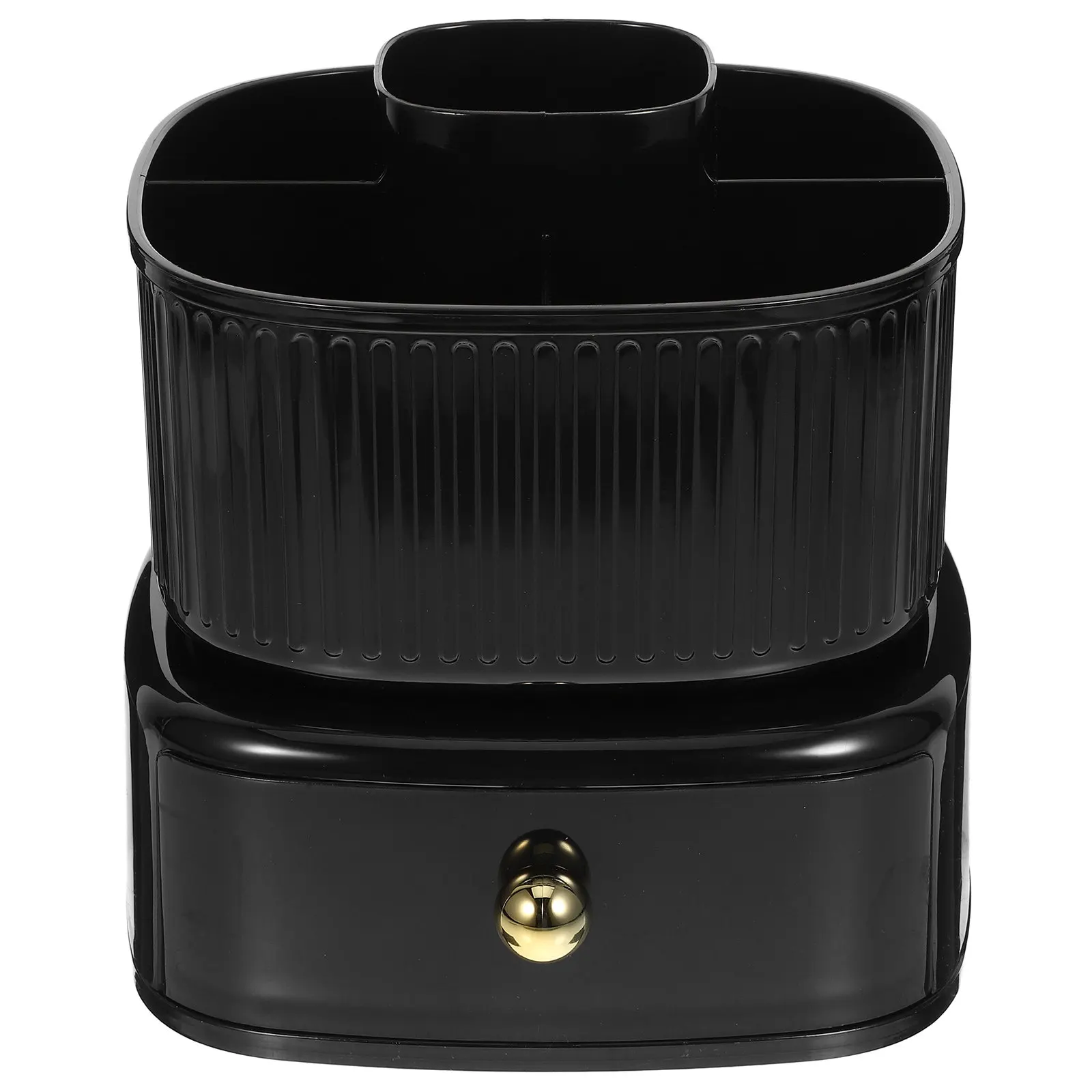 Rotating Pen Holder 360 Degree Desk Organizer with Drawer Space Saving Makeup Brush Holder Pencil Organizer for Office School