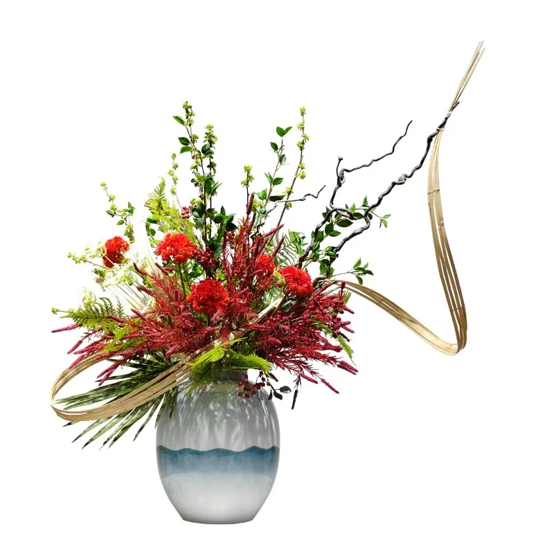Modern dragon willow branch simulation flower ornament, reception desk,sales office, eternal flower decoration