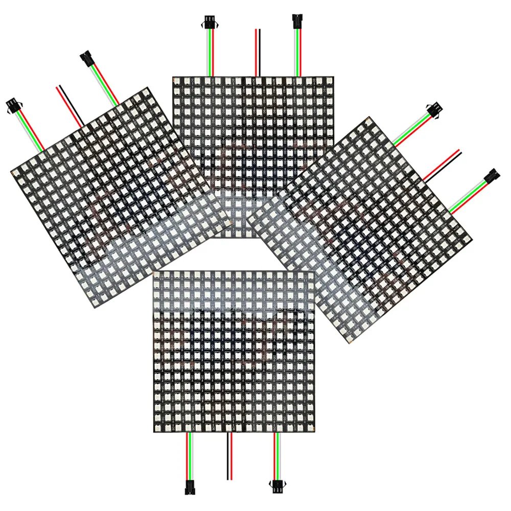 DC5V WS2812B 8X8 8X32 16X16 indywidualnie adresowalny Panel oświetleniowy WS2812 IC LED RGB pikseli cyfrowy moduł elastyczny ekran matrycy