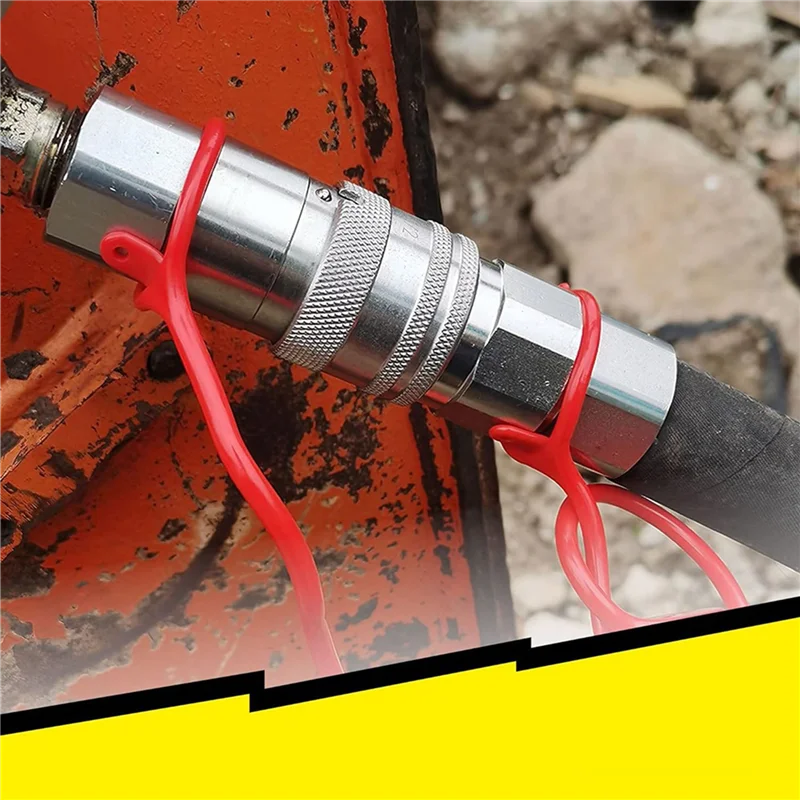 ABBP-2Pcs 1/2Inch NPT Skid Steer Hydraulic Couplers, Flat Face Quick Connect Fittings With 4PCS Dust Covers