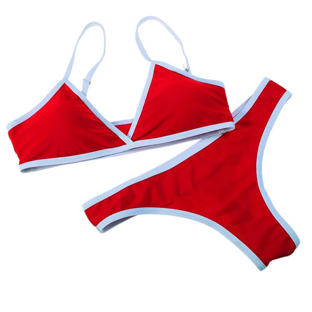 

Vintage Red Bikini Sling Swimsuit Micro Thongs Border Vacation Swimwear Women Bathing Suit Biquini Beach Outfit Bikinis De Mujer