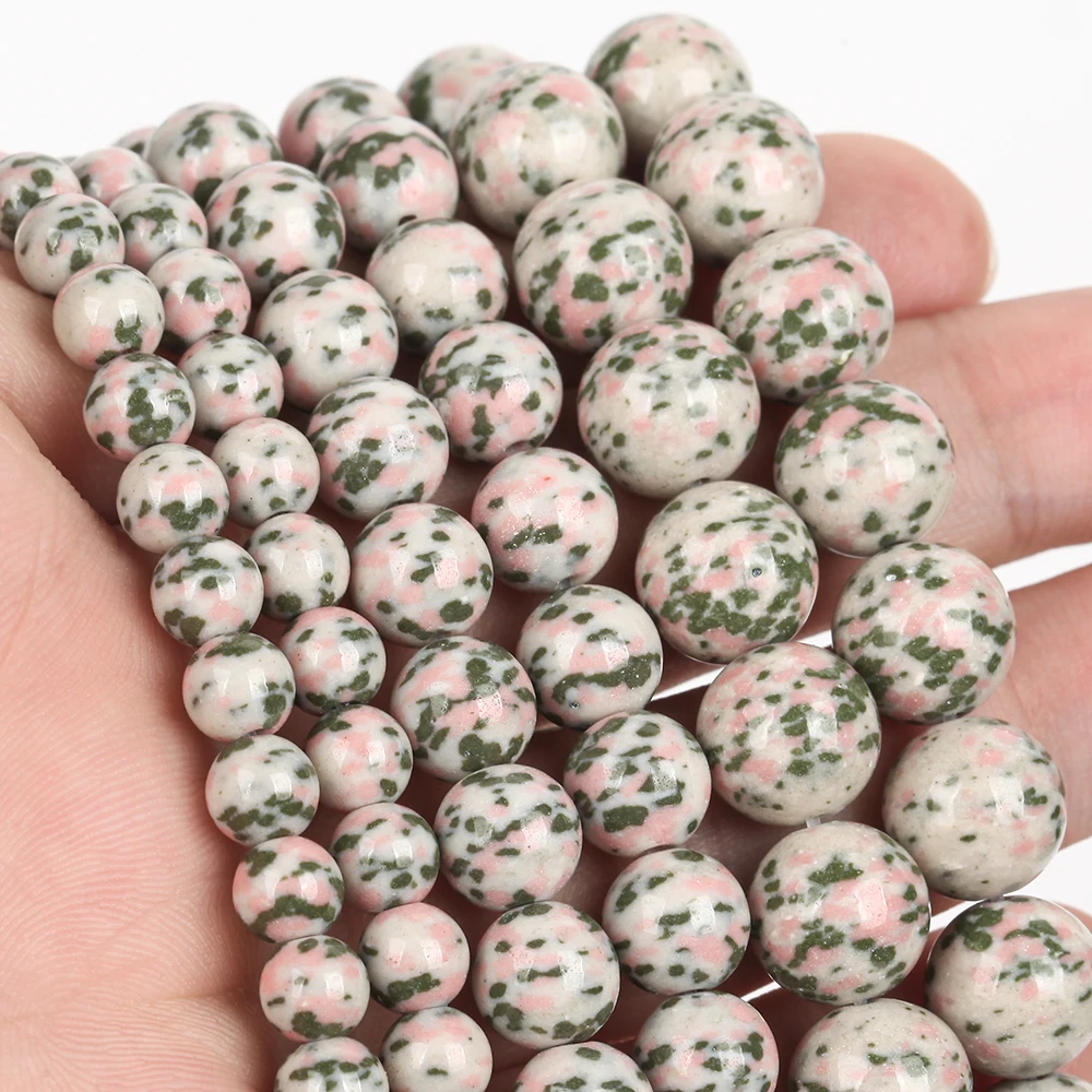 Natural Stone Beads 6-10mm Tri-Color Round Loose Spacer Beads for Jewelry Making DIY Bracelets Earring Accessories