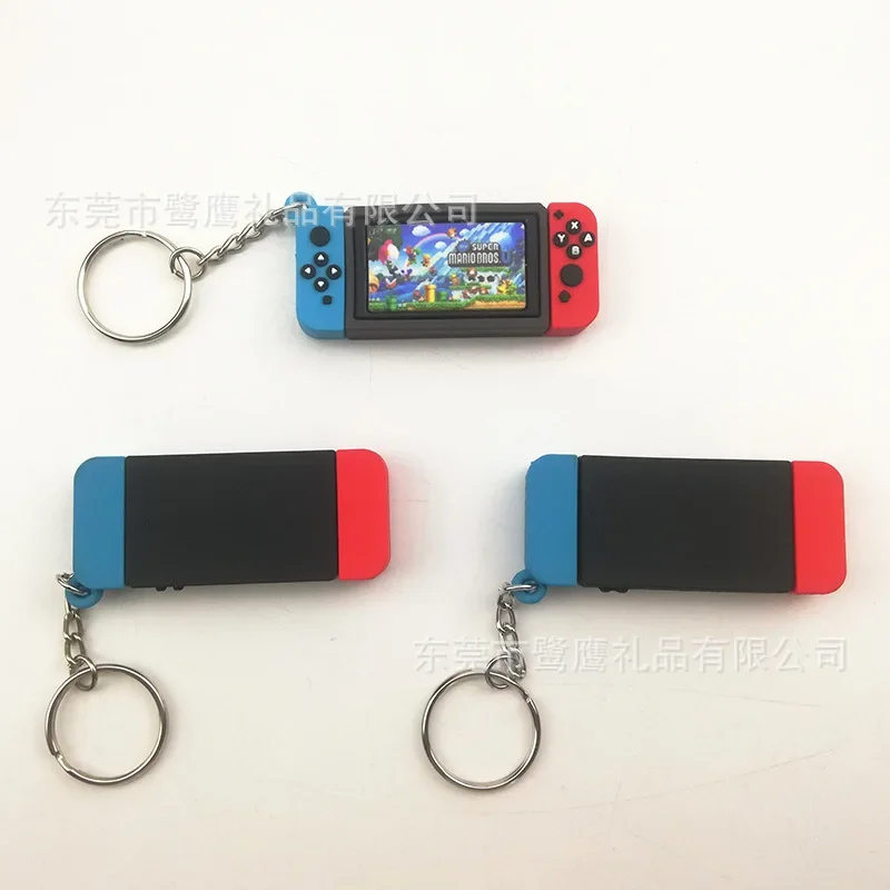 Super Mario Anime Figure Switch Game Screen Plastic Handle Keychain Bag Keyring Ornament Accessories Kids Toys Birthday Gifts