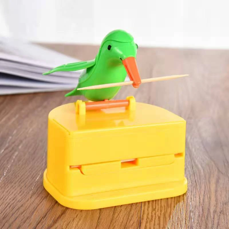 Little Bird Toothpick Box Automatic Press Type Picktooth Holder Kitchen Bar Supplies  Dispenser Desktop Decorations