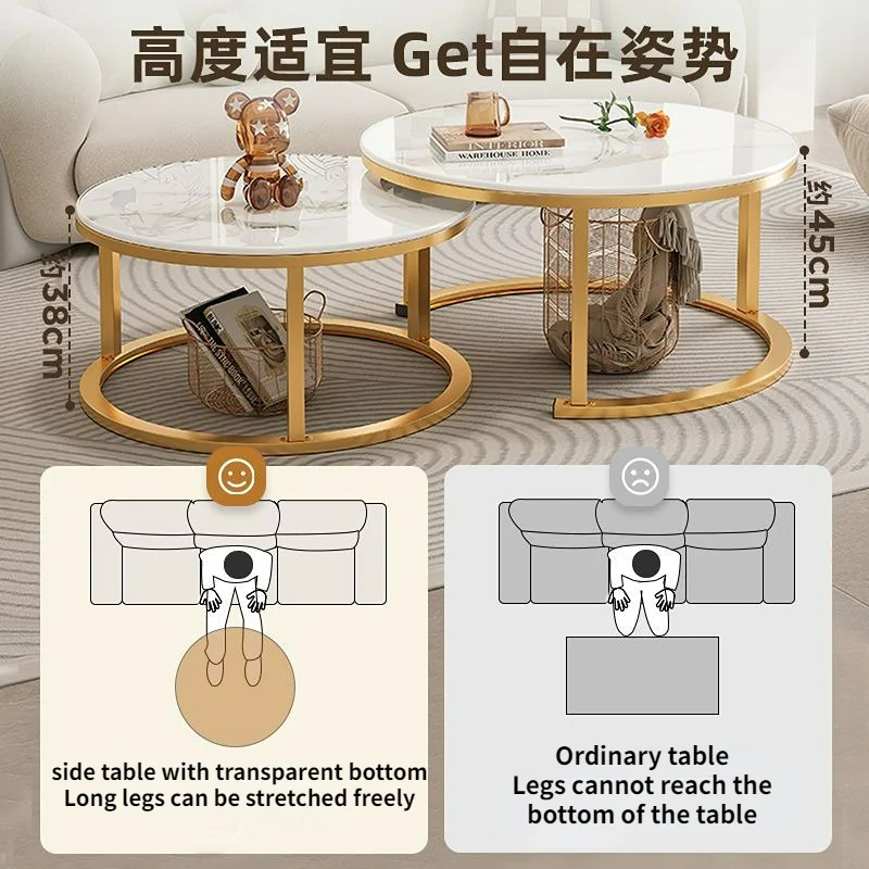 Nordic Living Room Coffee Table Writing Luxury Round Side Coffee Table Living Room Furniture Meubles De Salon Home Furniture Ins