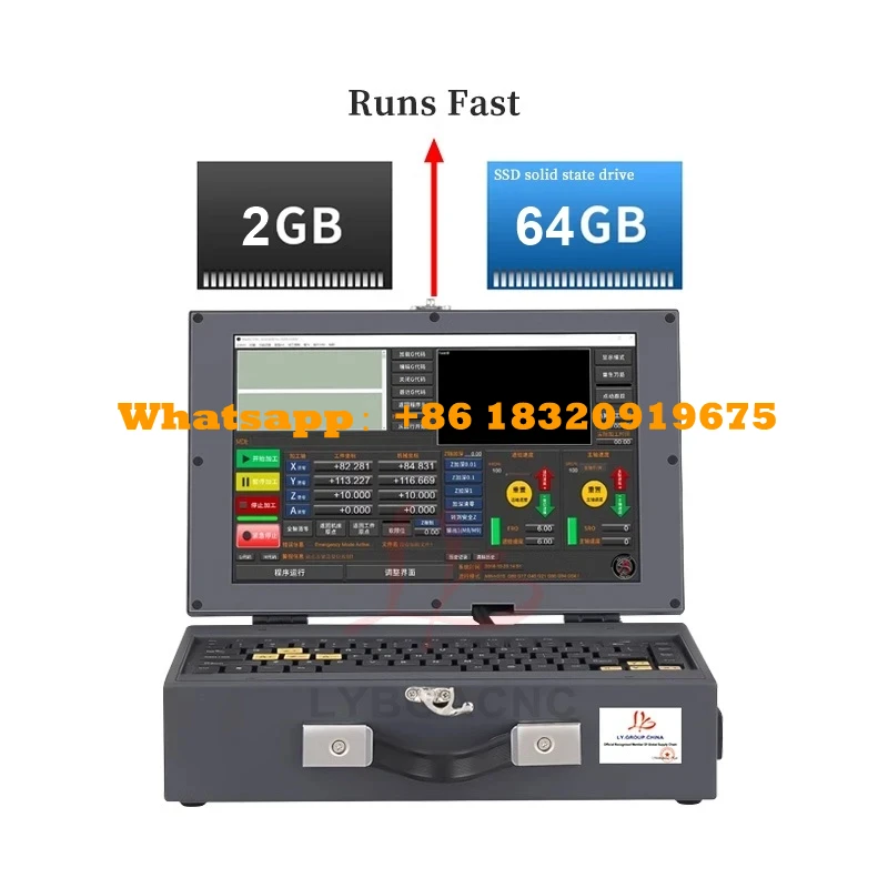 12.1 Inch Industrial Controller Computer with RS232 Serial Port 64G SSD Win7 Preloaded Mach3 Software for Universal CNC Router