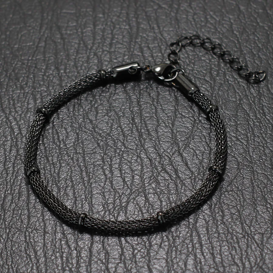 Unique Men Stainless Steel Chain Link Bracelet Handmade Adjustable Punk Braclet Bangle Erkek Bileklik Gifts For Him Pulseria