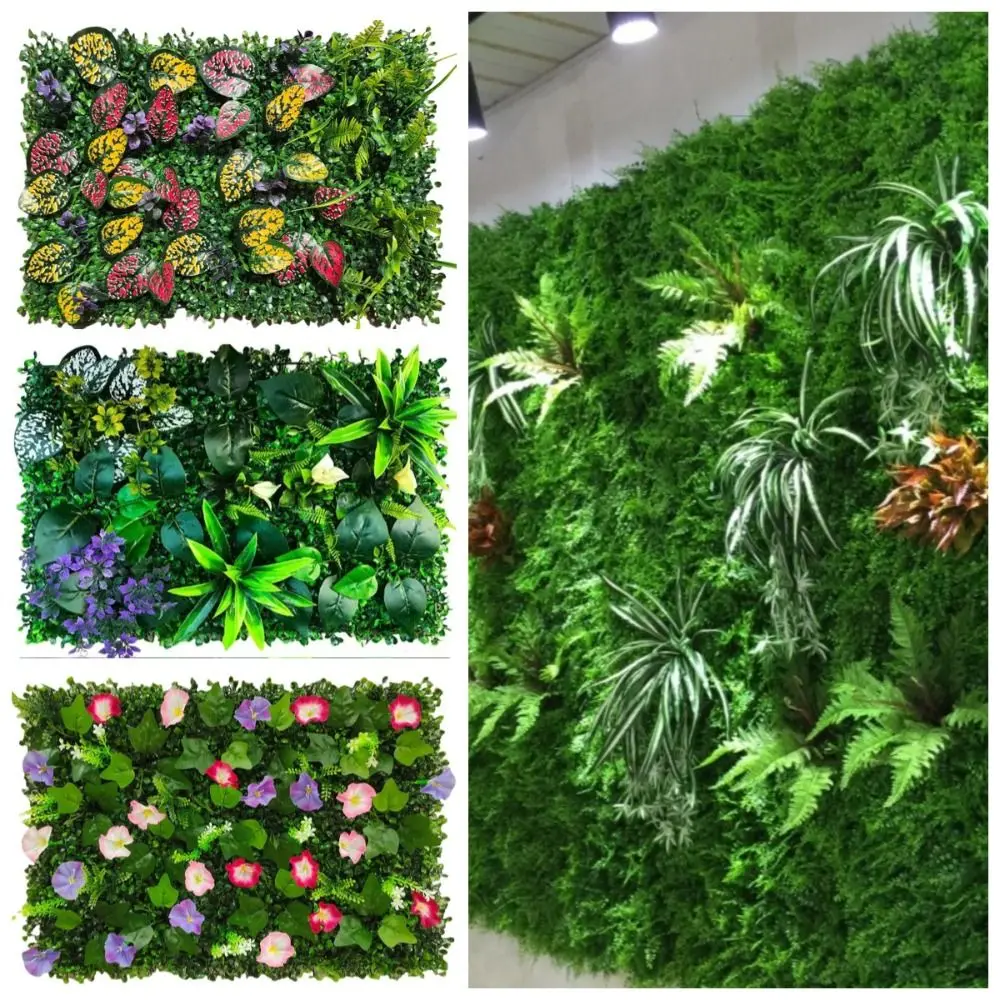 Panneau mural végétal artificiel 60*40cm, feuille de plante d'érable artificielle DIY, tapis d'eucalyptus vert durable
