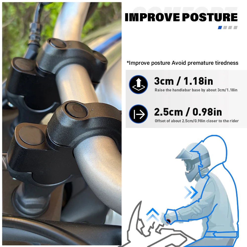 FÜR HONDA CB500 SF CB500SF 2026- Motorrad Ergonomisches Upgrade Lenkererhöhung Lenkerverstellung 3cm Anhebung und 2,5cm Rückwärtsverschiebung