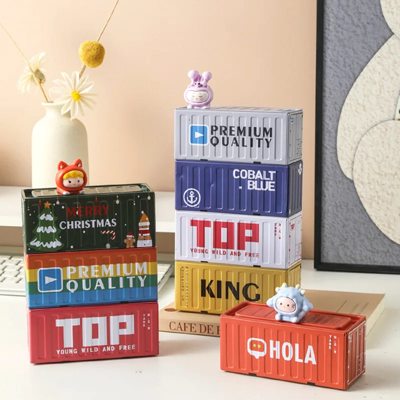 Iron Storage Box Retro Industrial Style Metal Miniature Container Model Decorative Storage Box Creative Model Display Piece