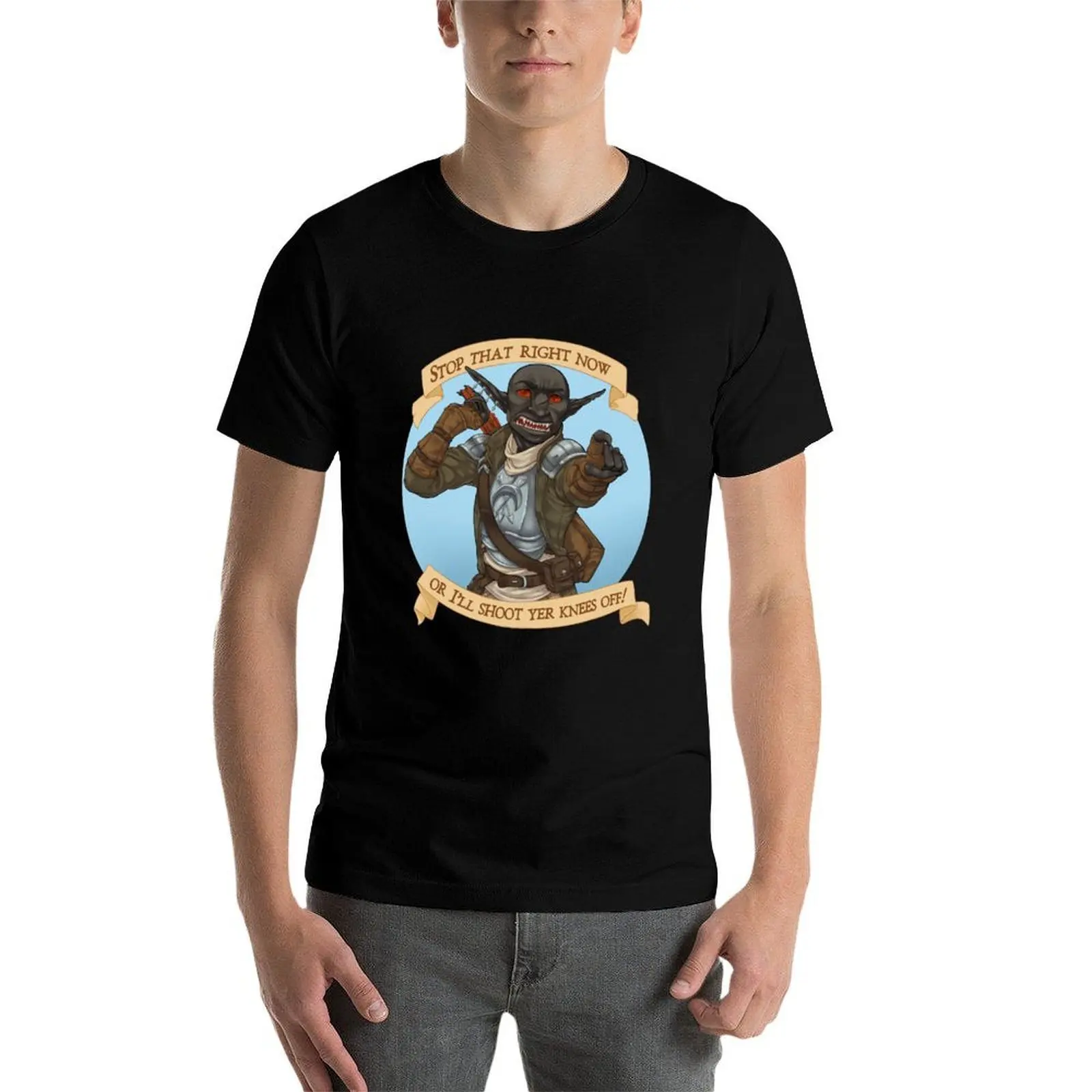 Grizzop drik acht Amsterdam - Rusty Quill Gaming T-Shirt Comfortable Basic Crew Neck Tee T-Shirt view 4