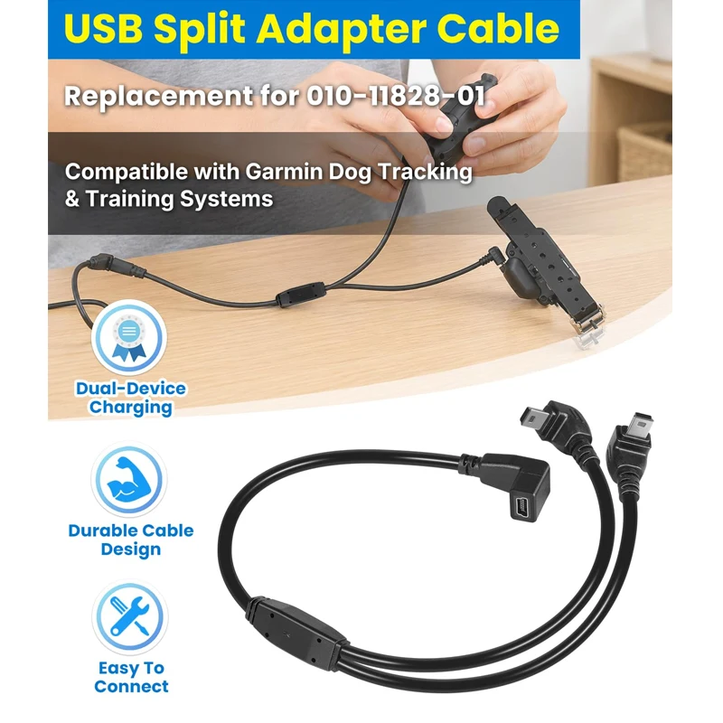 010-11828-01 USB Split Adapter Cable for Garmin Alpha 100, TT 10 & Delta for TT 15, T 5, PRO 550, PRO 70, Astro 430