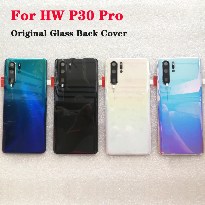 

New For P30 Pro Tempered Glass Back Cover Spare Parts For Huawei P30 Pro Back Battery Cover Door Housing+Camera Frame