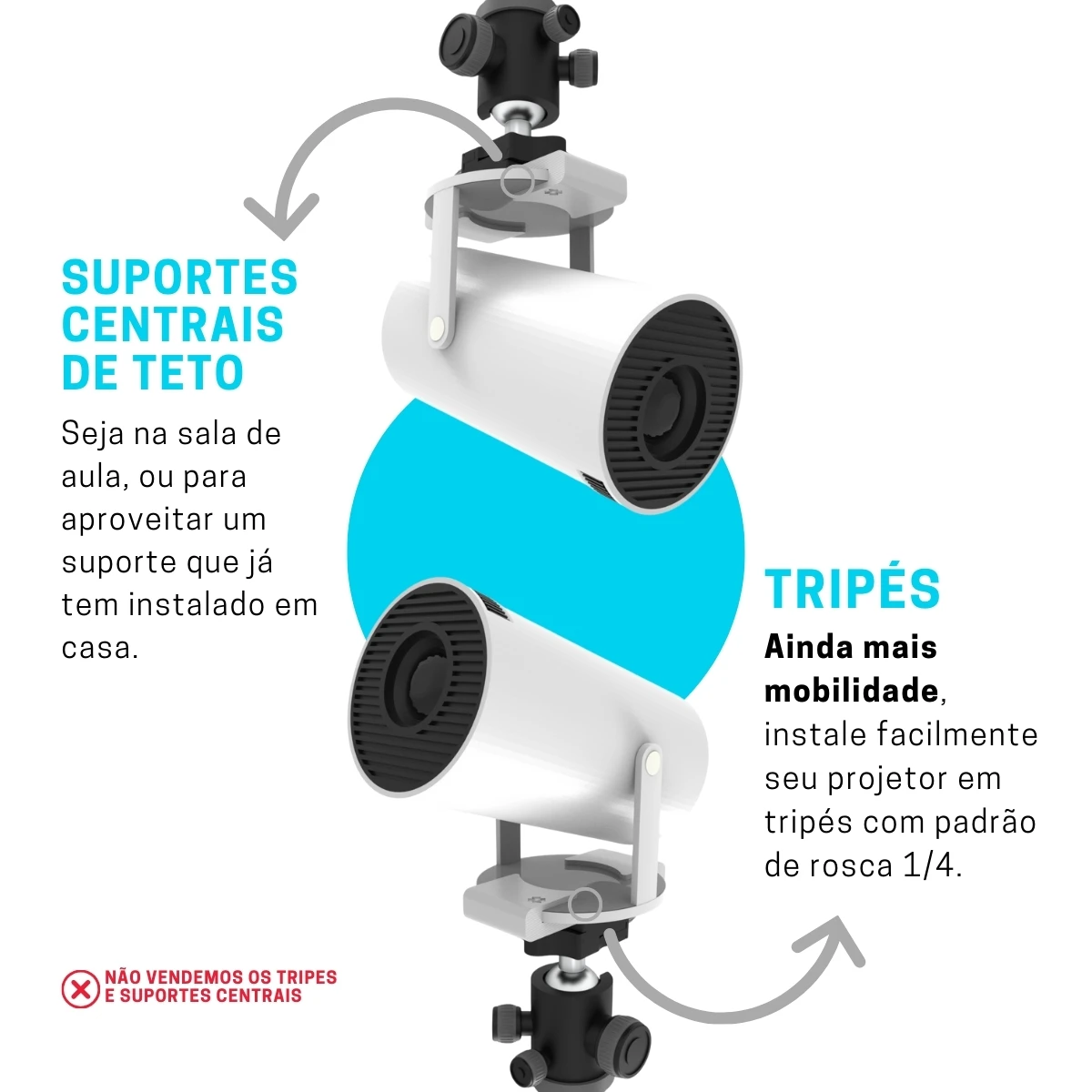 Suporte de Teto e Parede Compatível com Projetor Salange HY 300