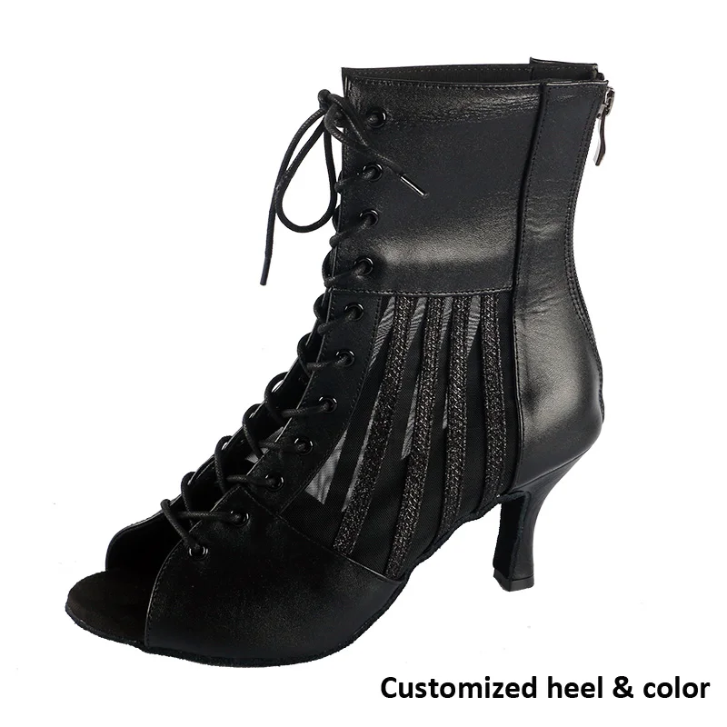 

Wedopus Women's Sparkling Glitter Customized High Heel 7.5CM Salsa Jazz Dance Shoes Heels Latin Dance Boots Suede Soled