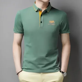 Customizable Men's Embroidered Casual Fashion Short Sleeved POLO Shirt Summer Comfortable Top 6