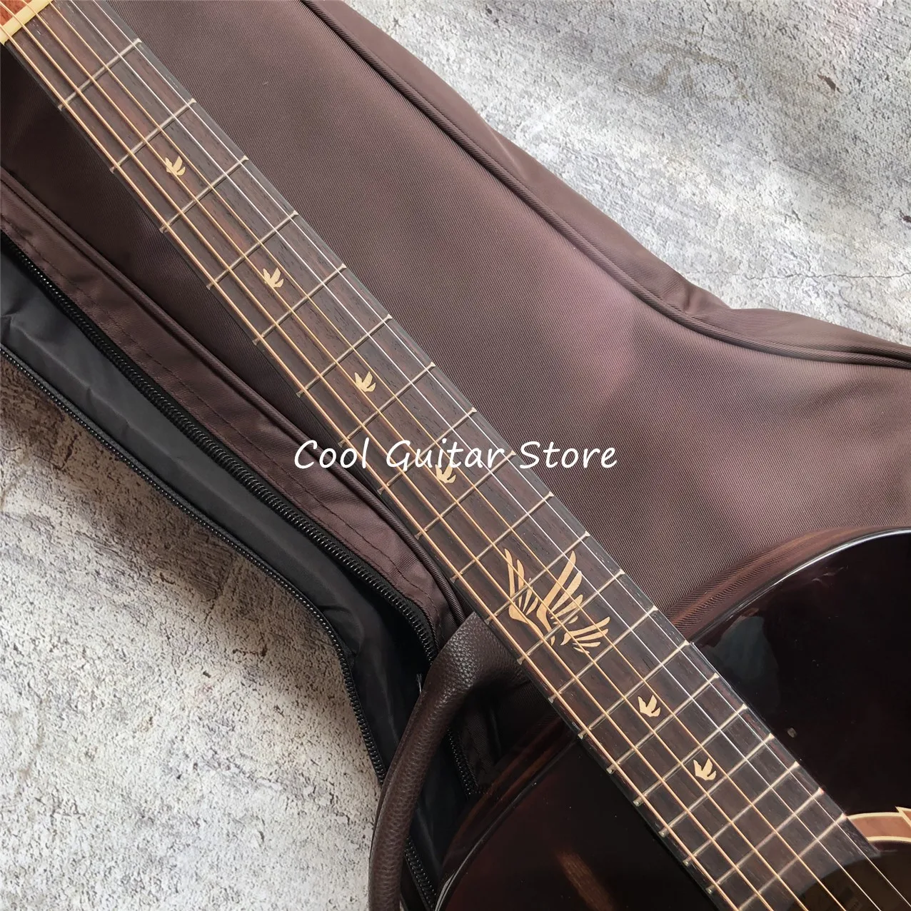 All Solid Wood Acoustic Guitar,OM Body,Caramel Color,40 Inches,Free Shipping