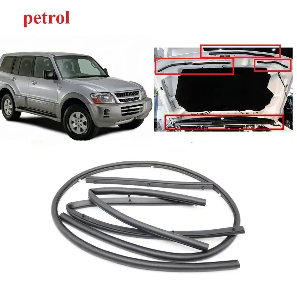 4 Pieces Petrol Hood Rubber Seal for Pajero V73 Bonnet Rubber Weather Strip for Montero Body Rubber for Shogun V77 V75 MR437091