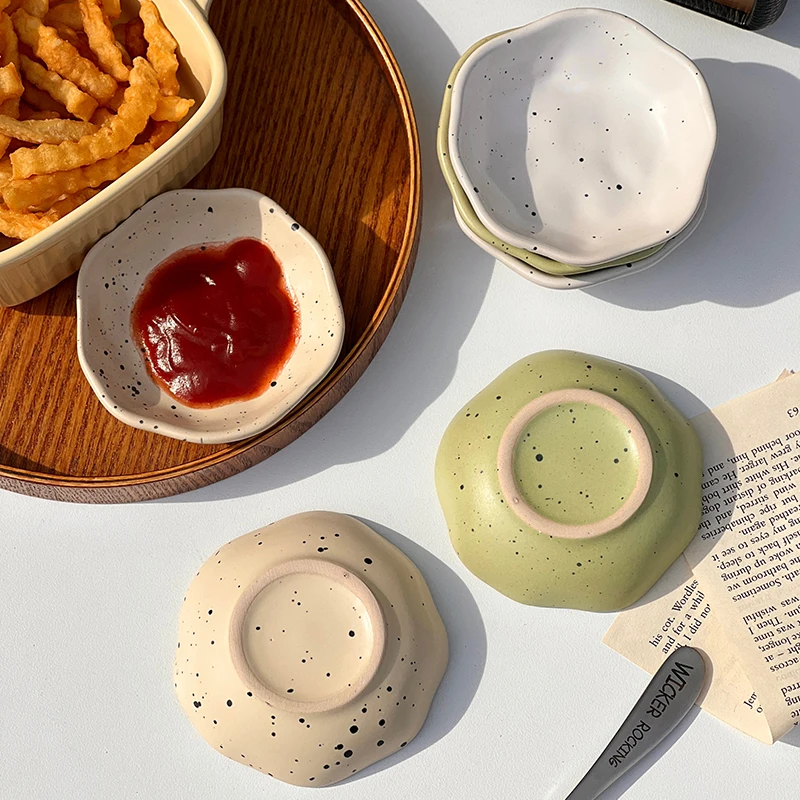 Ceramic Dish Fashionable Splash-Ink Hotel Restaurant Homehold Porcelain Hot Pot Pepper Tomato Sauce Condiment Vinegar Dishes