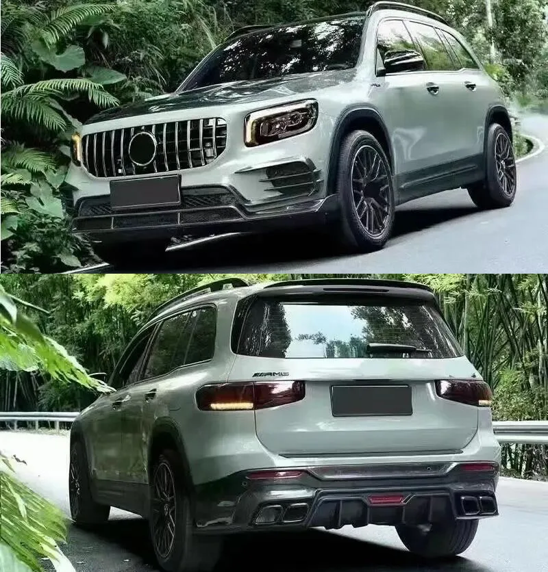 

Для Benz X247 GLB200 GLB35 Передний бампер из настоящего углеродного волокна, задний диффузор, спойлер, насадки на выхлопную трубу, передние вентиляционные отверстия, комплект кузова автомобиля