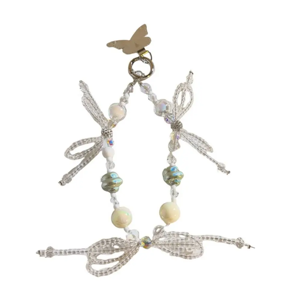 

Kawaii Candy Color Beaded Phone Chain Cute Y2K Bead Phone Pendant Short Bow Phone Wrist Strap Keychain