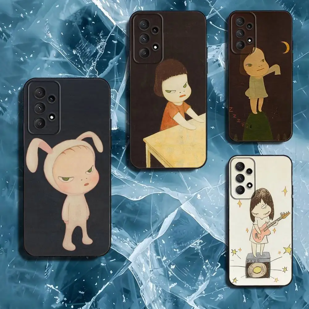 

Cute Yoshitomo N-Nara Phone Case For Samsung Galaxy A13,A21s,A22,A31,A32,A52,A53,A71,A80,Soft Black Shell