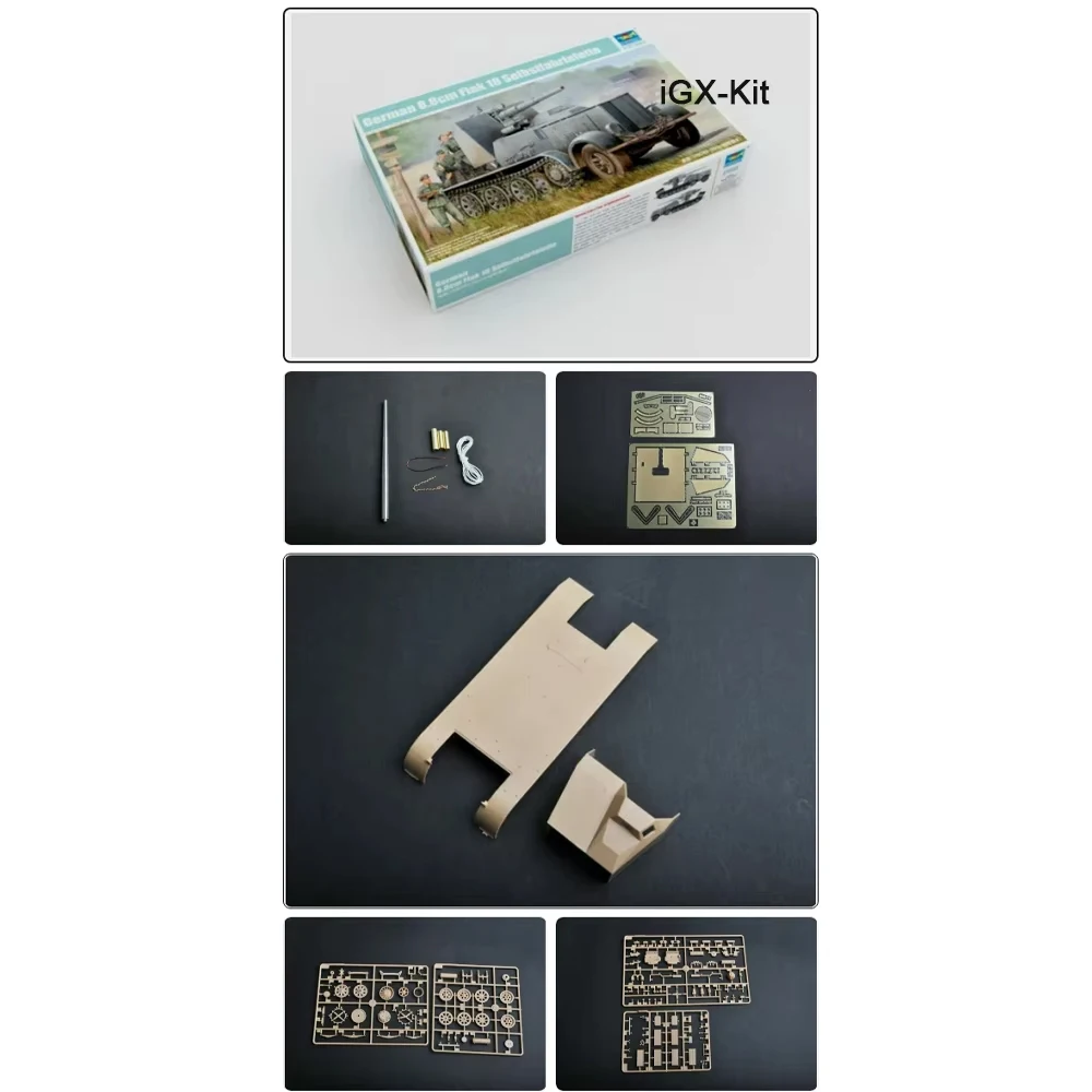 

Trumpeter 01585 Масштаб 1:35, 8,8 см, 12-тонная самоходная зенитная установка Flak 18, пластиковая сборная модель, конструктор