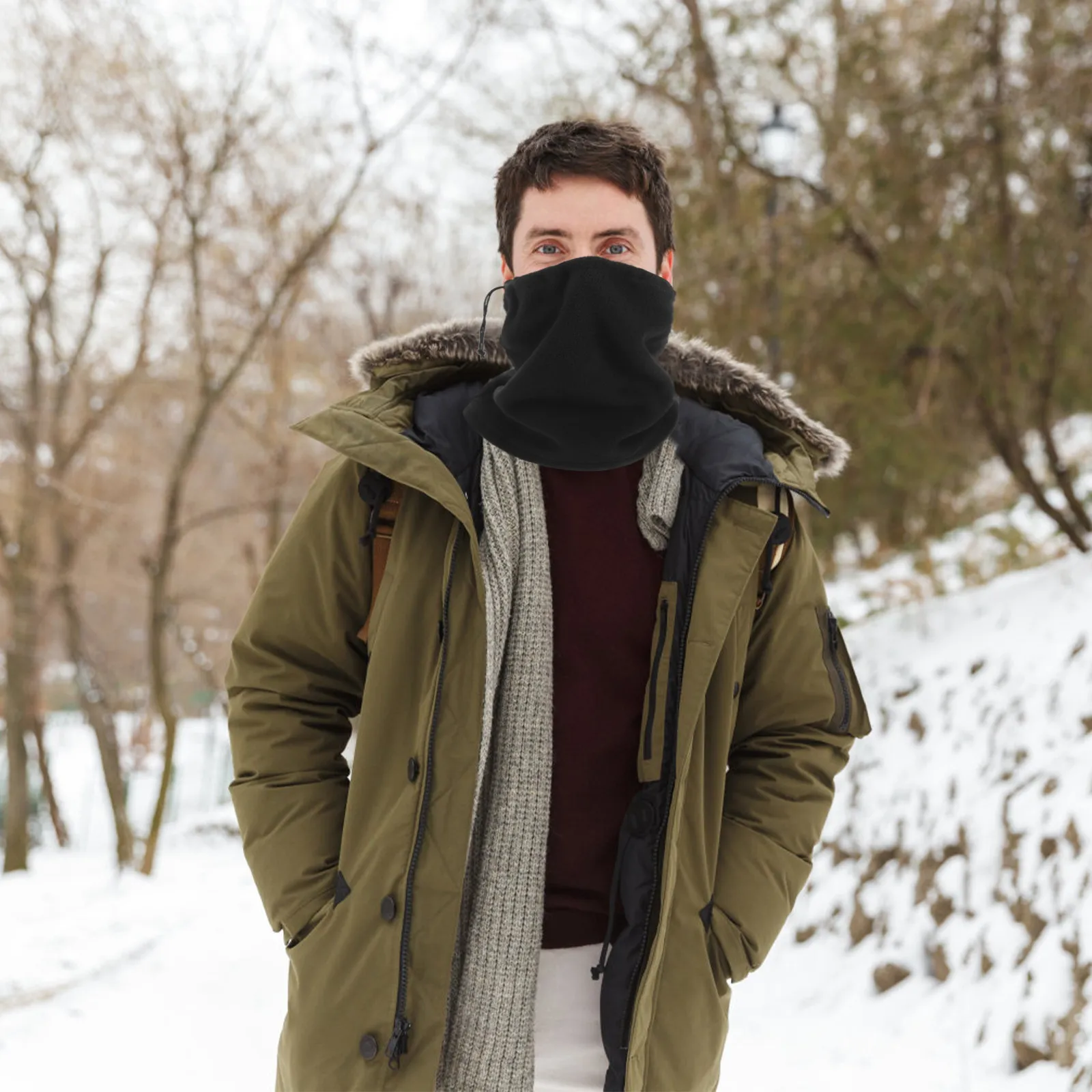 

4Pcs Winter Neck Warmer Face Mask Scarf Windproof Breathable Soft Warm Scarf for Men Women Skiing Snowboarding Hiking Activities