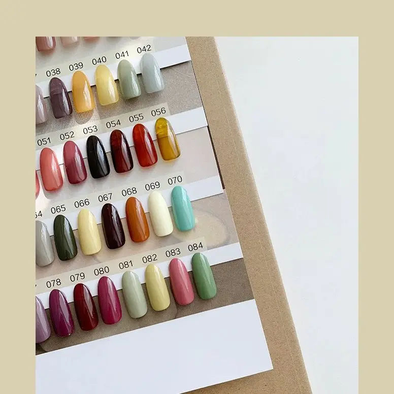 182 Kolory Nail Gel Polish Display Chart Nail Polish Color Card Paper Cover Showing Shelf Holder with False Tips INS Card Book