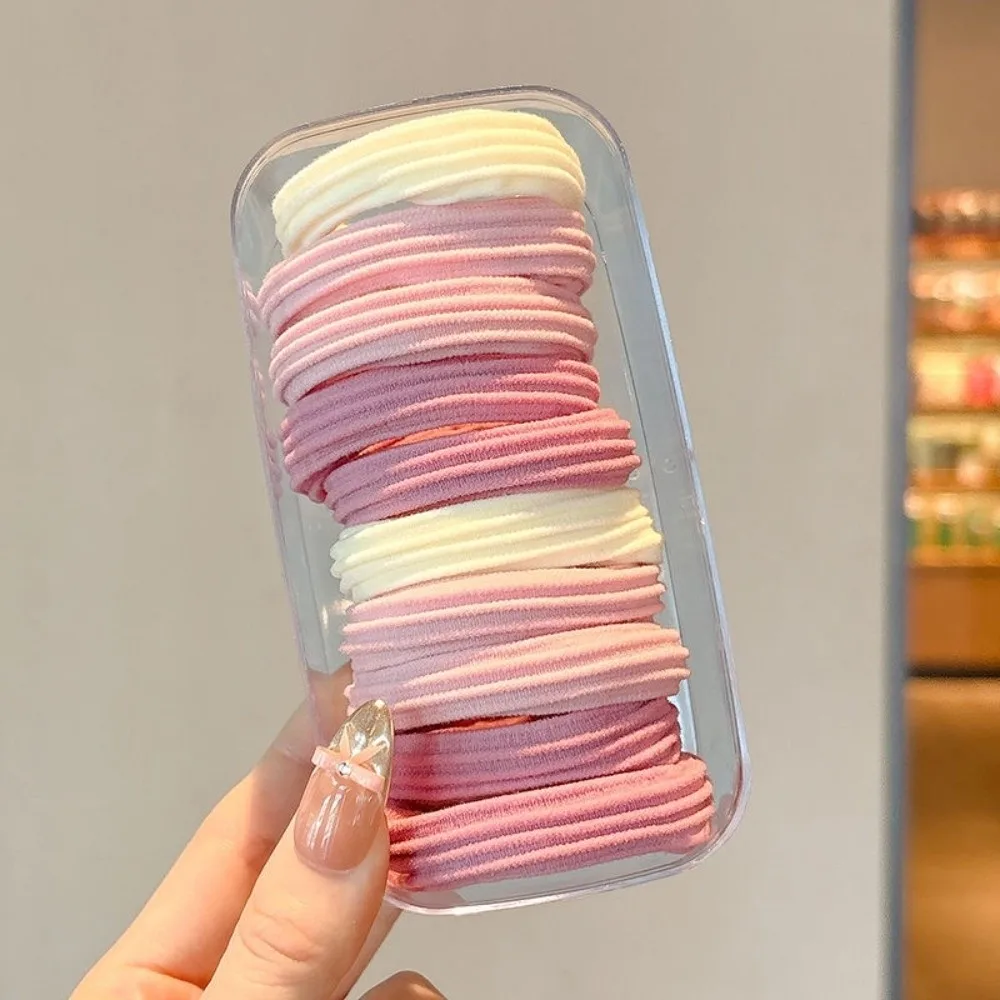 10Pcs Soft Stretchy High-Elasticity Hair Ties Seamless Thick Multi Color Ponytail Holders Durable Knitted Towel Fabric