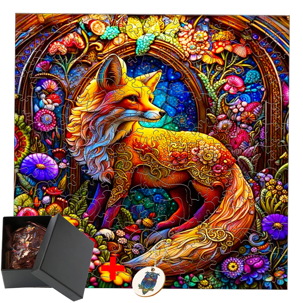 

Fox Wooden Puzzle DIY 3D Irregular Animal fragments Wooden Puzzle With High Difficulty Ideal Gift For Birthdays Holidays