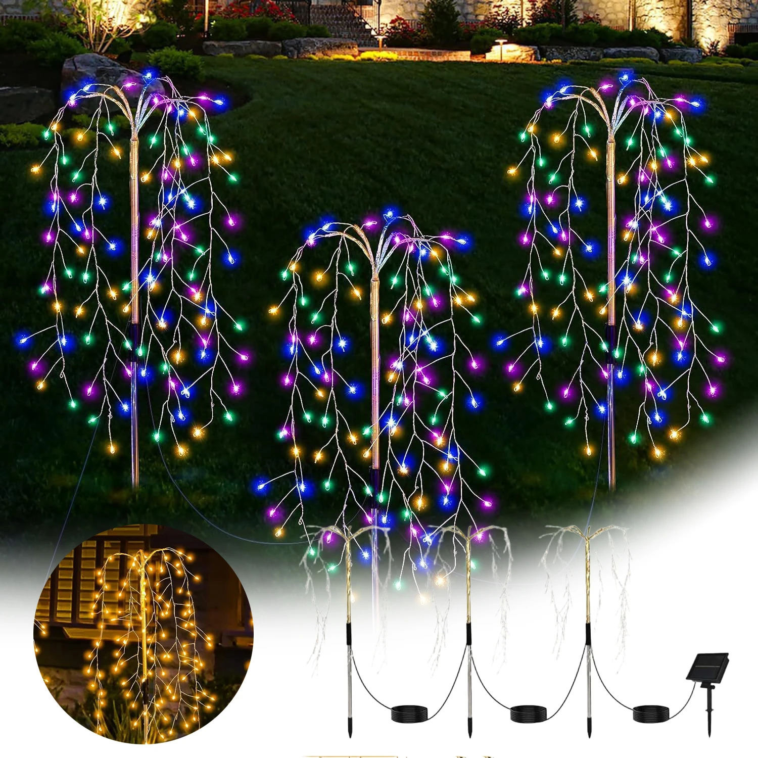 

Energy Efficient Solar LED Copper Wire Fireworks Light Strands for Outdoor Courtyard Lawn Holiday Atmosphere Decoration
