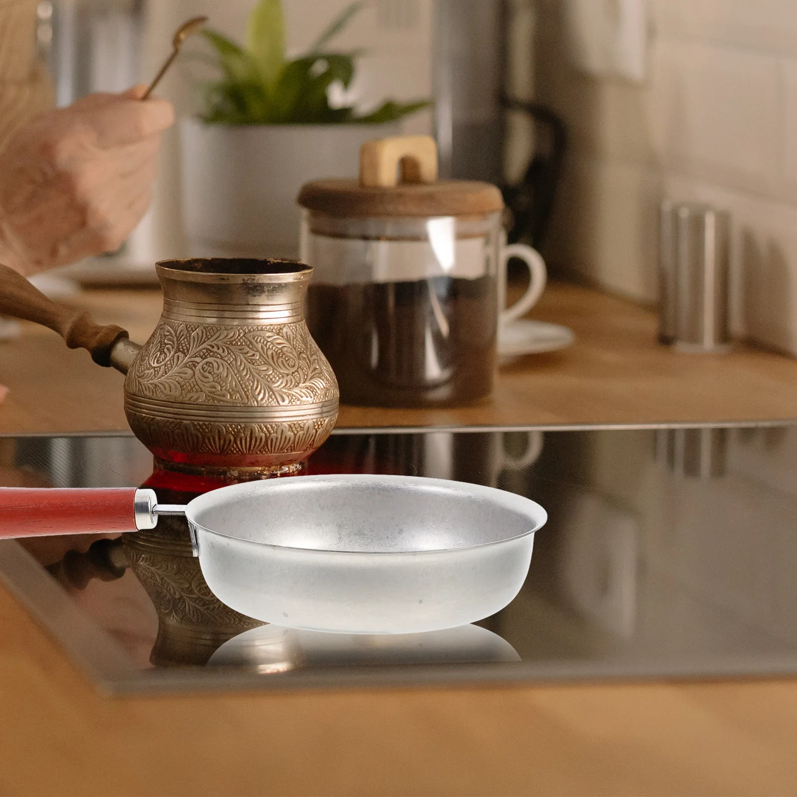 

Small Stainless Steel Mini Nonstick Butter Warmer Pot Camping Cooking Pot Kitchen Saucepan Kitchen Sauce Pan Cooking Tool