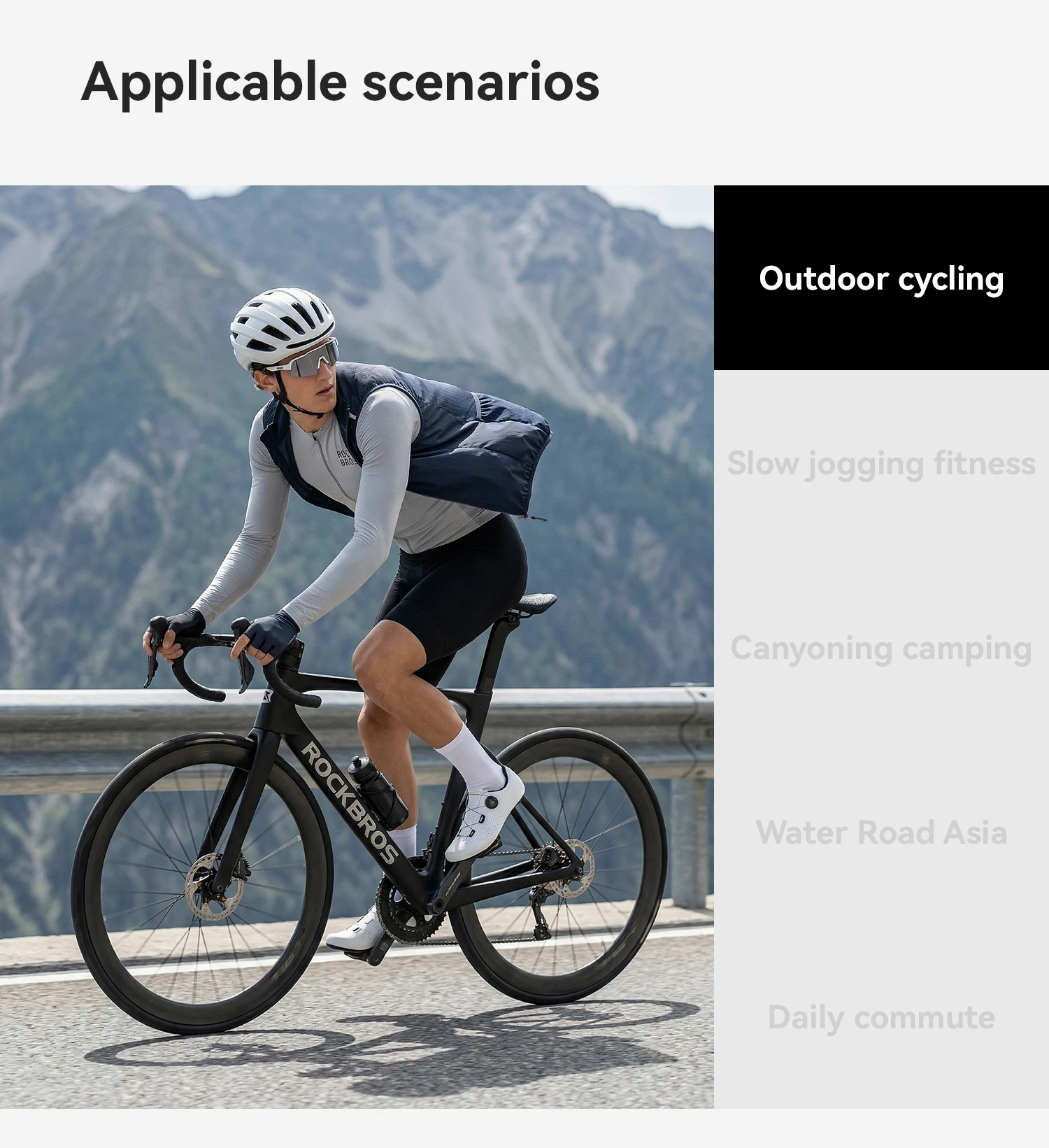 ROCKBROS Sommer Radfahren Weste Leichte, Tragbare Atmungsaktive Ärmellose Jacke Windjacke Mantel Outdoor Sport Radfahren Kleidung – Detail 9