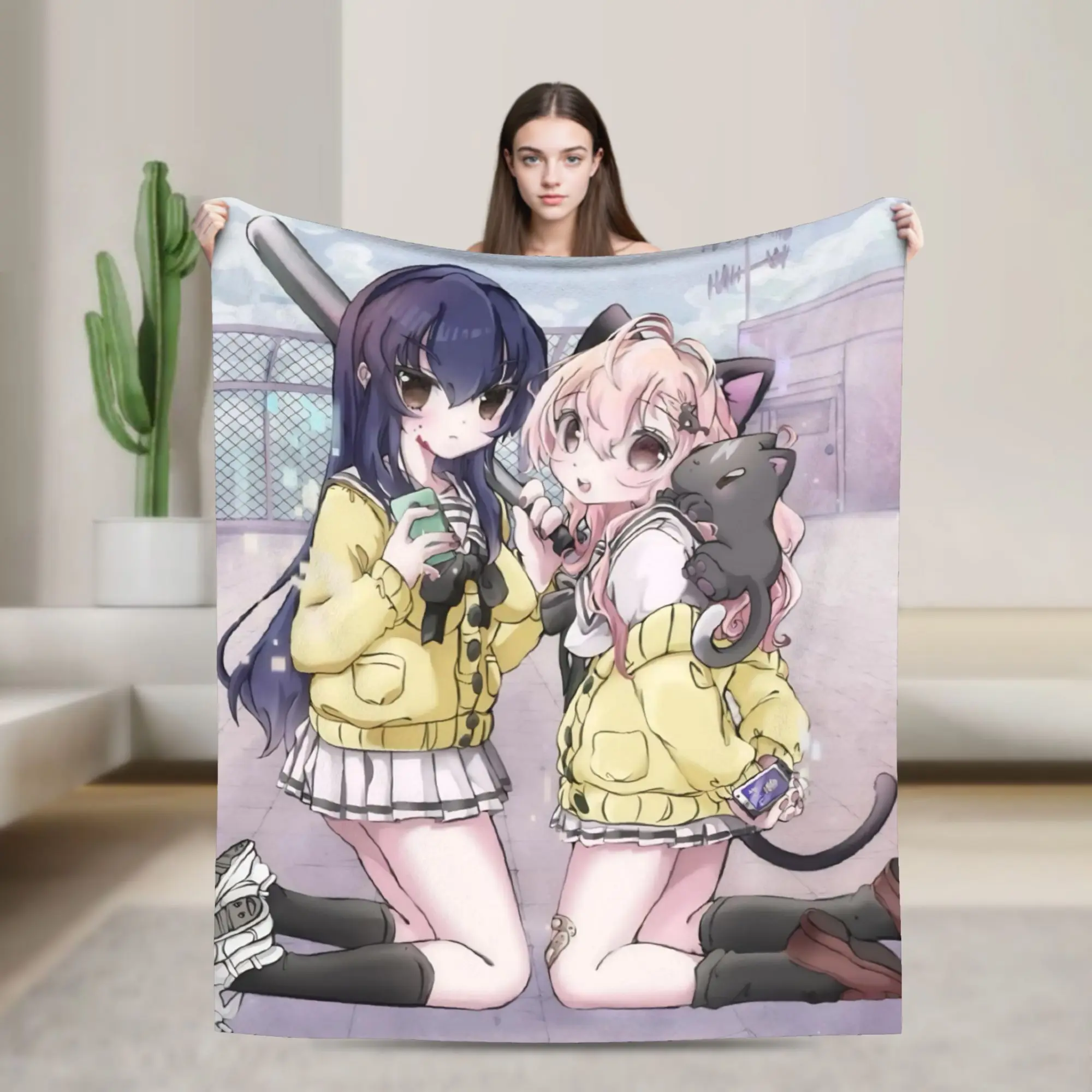 You and Me and Her A Love Story Miyuki Aoi  Print Blanket For Men Women Super Soft Cozy  Throw Blankets for Couch Multi-size