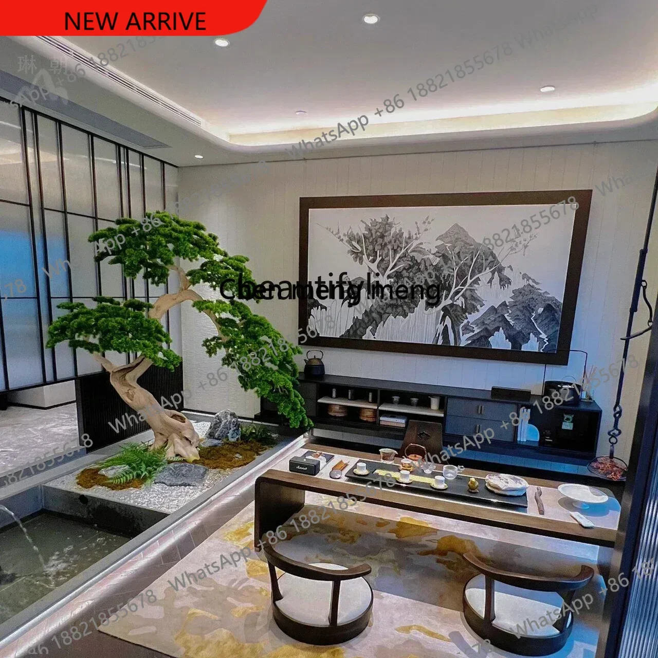 z183   Welcome pine simulation large dead tree green plant hotel lobby interior decoration Luo Hansong tree
