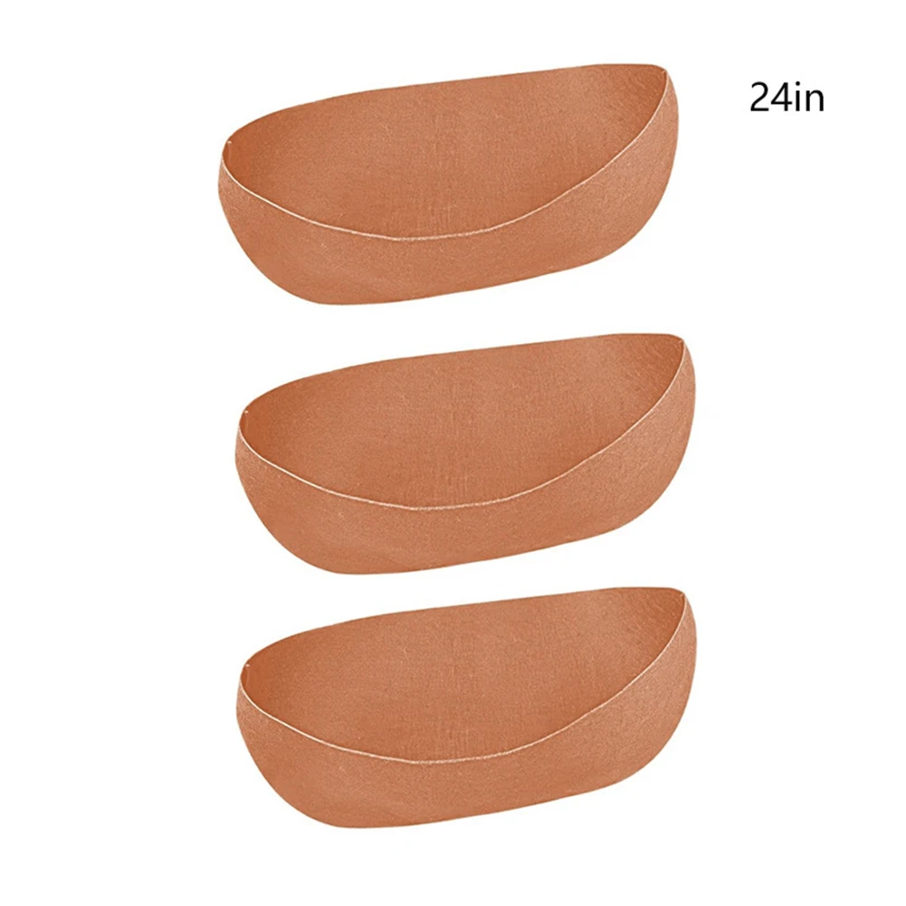 Brown Foldable Fabric Plant Liners 3 Pack 24 30 36 Inch Hanging Basket Replacement For Patio Porch Indoor Outdoor Flower Pots