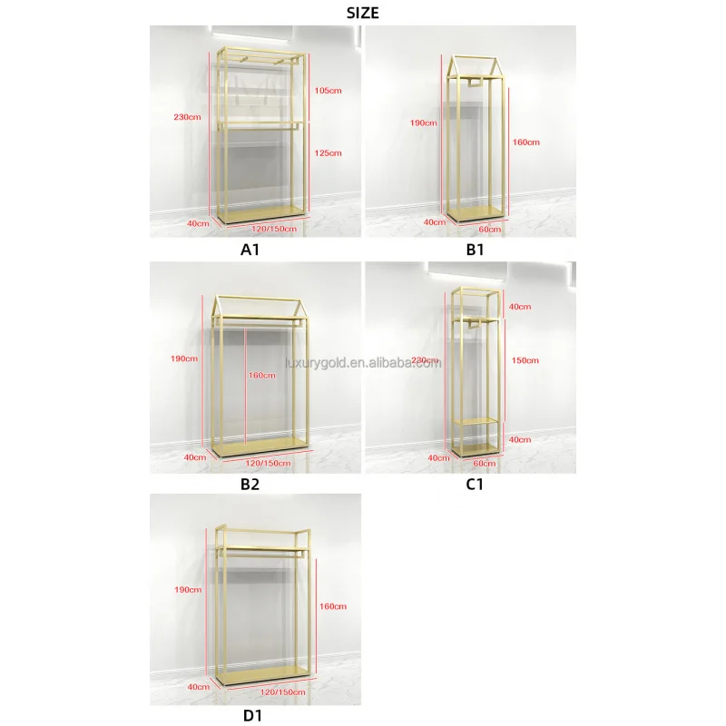 custom.Boutique Custom Modern Simple Stainless Steel Children Clothes Rack Display Stand Clothes Kids Clothing Shop Racks