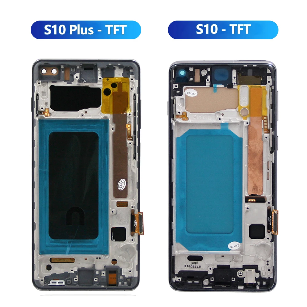 TFT Quality with Frame for Samsung S10 G973F Lcd Display Digital Touch Screen for Samsung S10 Plus S10+ G975F Screen Replacement