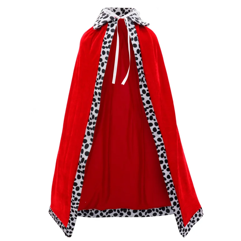 Red Flannel Cloak Kids Halloween Costume Cape King Prince Party Prom Dress Up Outwear Cosplay Props Child Role Play Party Robe