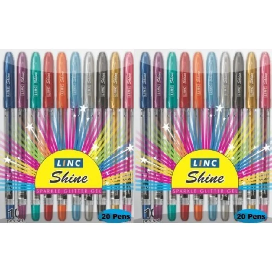

Shine Sparkle Glitter Gel Pen - Pack of 2 20 Pens - Extra Sparkle Shine