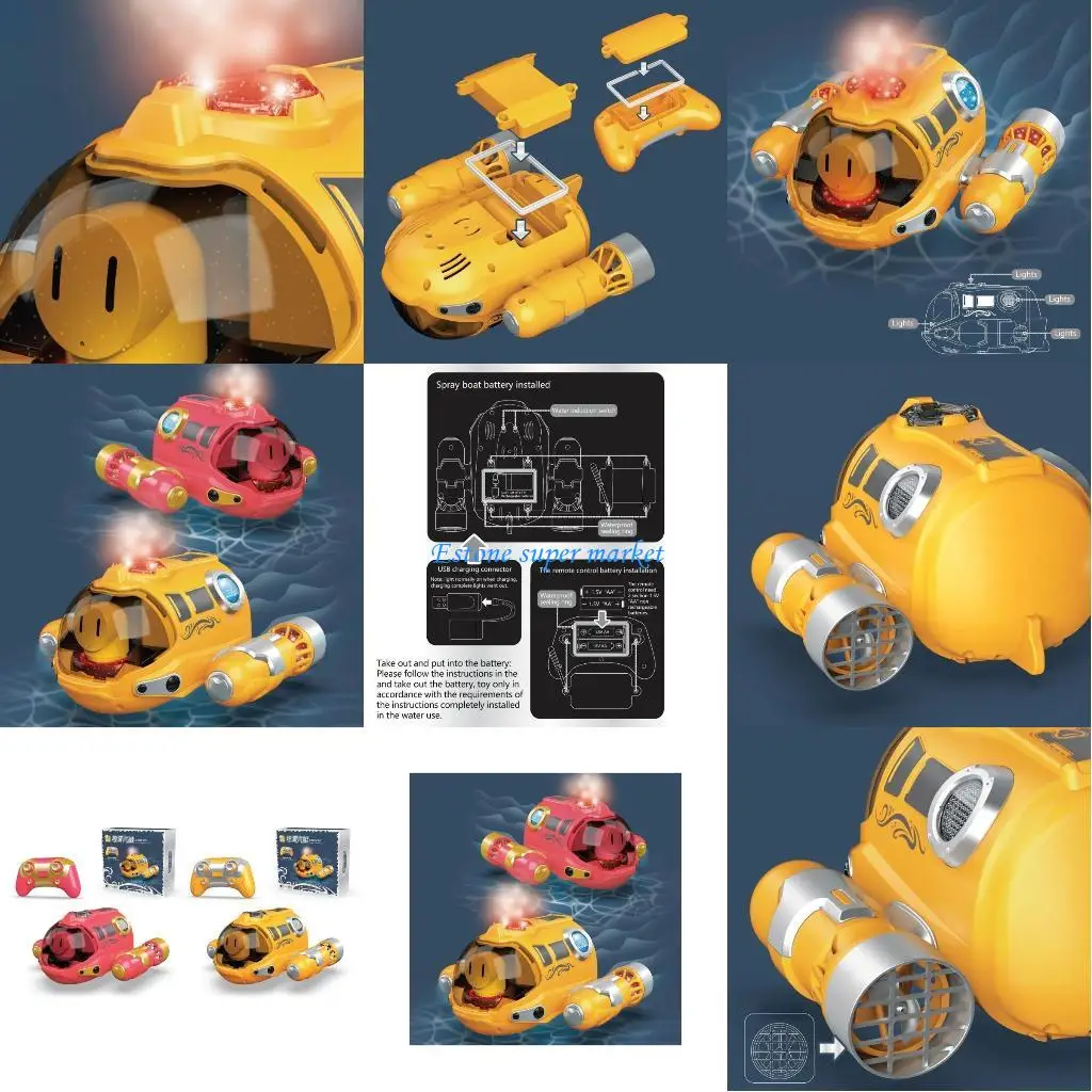 

090B Remote Control Boats 2.4GHz RC Boats for Kids Waterproof Ship with Lights